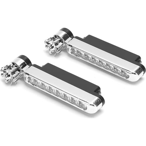 Feux Diurnes à LED, 2 Pièces 8 LEDs Voiture Universelle Alimentée par L'énergie éolienne Accessoire de Lampe Auxiliaire pour Feux de Jour (1/5)