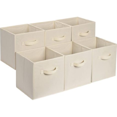 Panier De Rangement - Bote En Tissu Pliable 27x27x28cm - Organisateur Pour Armoire Et Jouets - Lot De 6 (1/5)