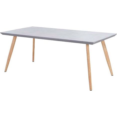 GARDENIA Tavolo da giardino paros in acciaio effetto legno con piano in ceramica grigio 162x82h.74 cm (1/2)