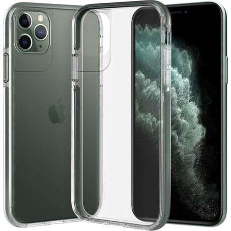 Schutzhülle für Apple iPhone 11 Pro Max, Silikon, transparent + grüne Seiten A2161 (1/5)