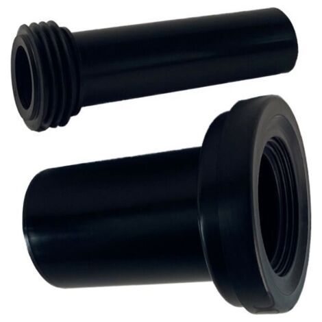 royaluxe-Tuyau d'évacuation WC 180 mm – Raccord en PVC et caoutchouc – Pour toilettes suspendues et siphons au sol – Joints en caoutchouc inclus (1/5)