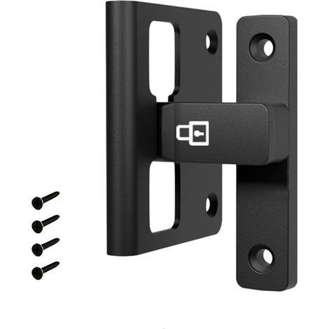 Card-type positioning lock, black zinc alloy door lock for bedroom, bathroom, office (1/5)