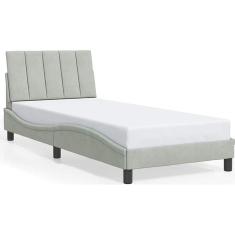 Maison Exclusive - Giroletto senza Materasso Hanko Grigio Chiaro 90x200 cm Velluto (1/5)