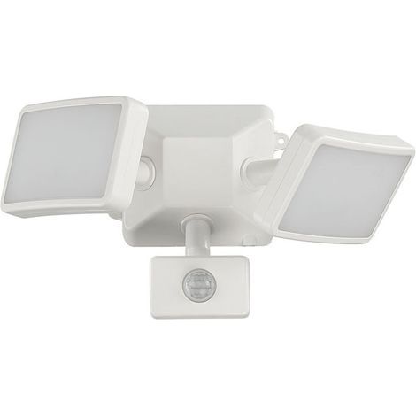 Lampes de sécurité pour l'extérieur avec détecteur de mouvement, projecteur à LED 1600LM avec PIR, double éclairage de sécurité blanc froid pour l'extérieur alimenté par le secteur, lampes ex - RWProj (1/5)