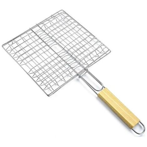 Gril gril Mesh clip, long manche Multi - usage, fer treillis grip, poignée carrée quatre hamburgers clip 23 21cm (1/5)