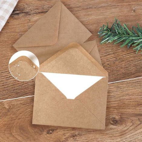 Enveloppe Kraft - 184 x 133 mm - 120 g/m² - Pour Invitations Cartes De Vœux Lettres - Lot De 50 (1/3)