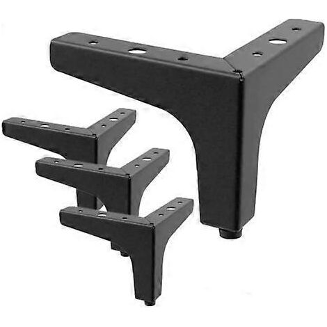 Pieds de meubles triangulaires de 10 cm, pieds de meubles de rechange en métal en forme de losange, adaptés aux canapés et aux tables (noir), lot de 4. (1/5)