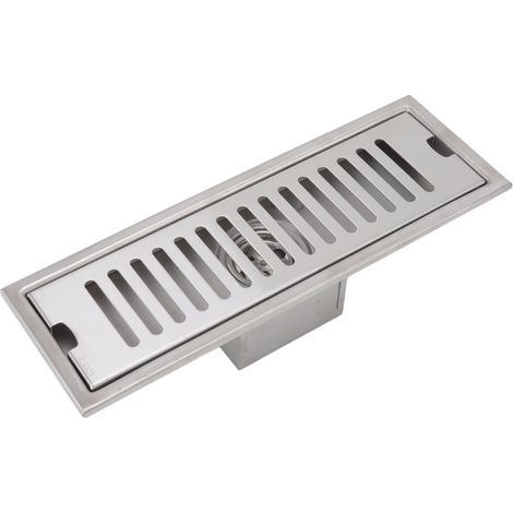 Caniveau de douche linéaire rectangulaire de 30 cm (12 pouces) avec clapet anti-retour anti-odeurs pour salle de bain et cuisine. Évacuation rapide. (1/5)