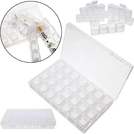 Boîte de rangement transparente à 28 compartiments pour peinture diamant - Boîte de rangement (1/5)