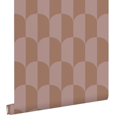 papier peint art déco vieux rose et marron - ESTAhome (1/5)