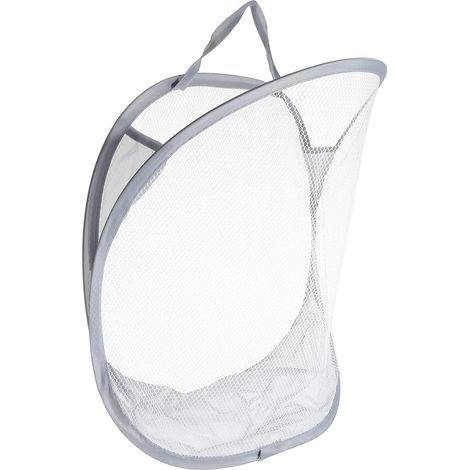 Panier à Linge Panier Filet Multifonction Suspendu Pliable en Polyester Grosse Capacité de Rangement Style Simple et Pratique pour Salle de Bain et Chambre (1/5)