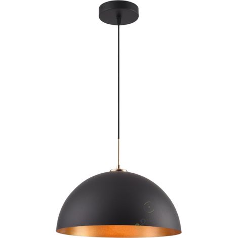 Lampadario stile industriale sospeso a campana in metallo con attacco E27 semplice per salotto cucina nero bianco Nero