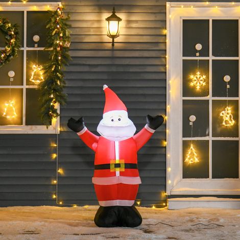 Père Noël Gonflable Lumineux Lumières LED Décoration de Noël Hauteur 1,2 m (1/5)