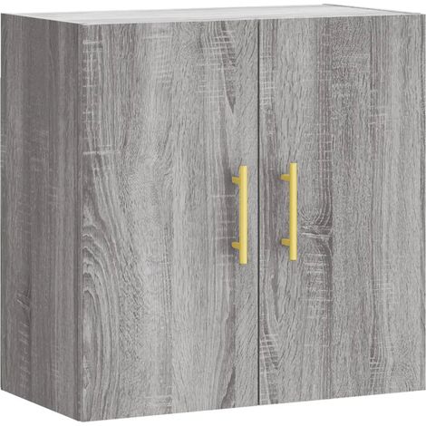 Armario de pared flotante moderno con espacio de almacenamiento 60 x 31 x 60 cm en madera de ingeniería gris 020048796 (1/5)