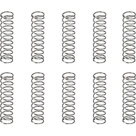 0,8 x 10 x 40 mm (Durchmesser x Gesamtdurchmesser x Länge) Druckfeder – 10er-Pack – Ideal für Maschinen – Stahlfeder – Grau (1/5)