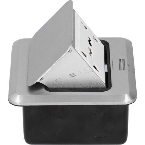 Prise de Sol Encastrée 6 Trou en Alliage d'Aluminium avec Amortissement 13A 250V AC (1/5)