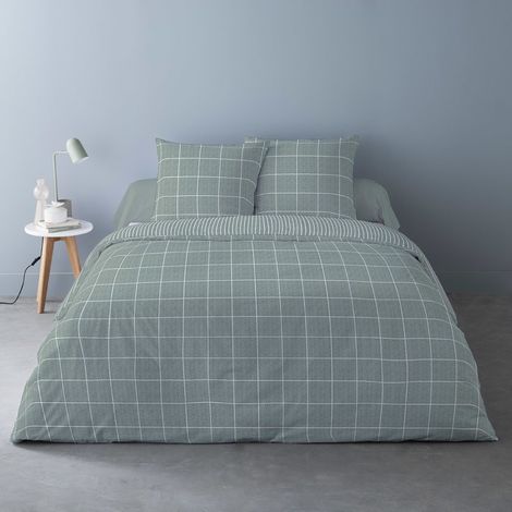 Housse de couette 240x220 + 2 taies flanelle 100% coton