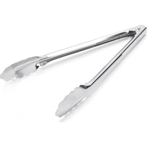 Pinces à portionner en acier inoxydable motif feuille de chêne - Longueur 23 cm - Argent (1/4)