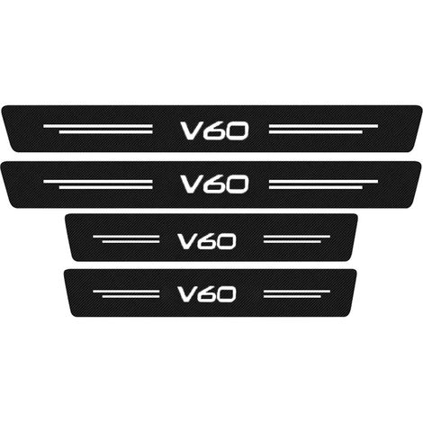 (4 pièces pour V60) 4 autocollants de protection de seuil de porte pour Volvo S60,S90,V40,V60,V90,XC40,XC60,XC70 et XC90 Décoratif en cuir et fibre de carbone (1/3)