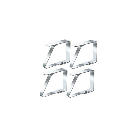 Lot de 4 pinces à nappe en acier inoxydable, anti-glissant, 7 cm – (1/5)