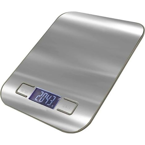 Präzise und empfindliche elektronische Küchenwaage, 10 kg, weiße Basis, ideal zum Backen und für Lebensmittel. (1/5)