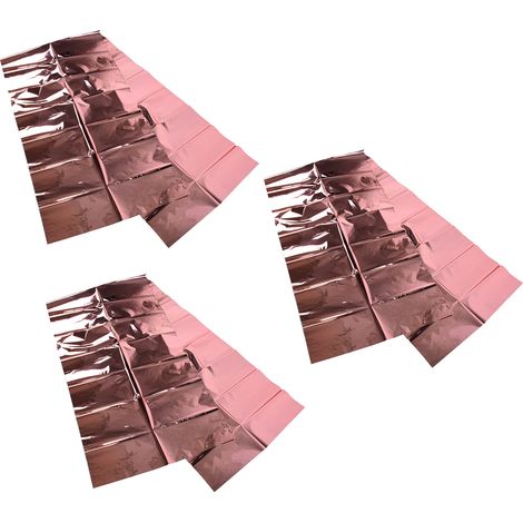 Lot de 3 nappes décoratives, nappe en aluminium brillant, accessoires de décoration de table, or rose
