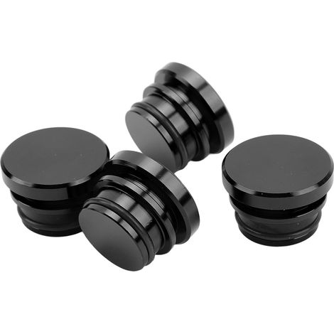 4 Stück Zigarettenanzünder-Steckdosenkappen aus Aluminiumlegierung, Staubschutz für 12-V-Zubehörstecker in Fahrzeugen, schwarz (1/5)