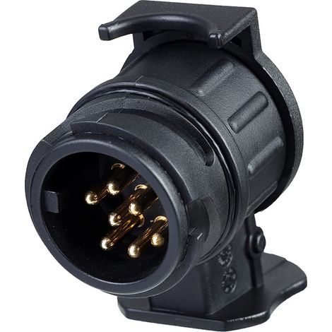 Adaptateur Remorque 13 Broches vers 7 Broches, Selon ISO 1724 et 11446, Adaptateur Prise Remorque Attelage, 12V Connecteur Convertisseur Prise Remorque, pour Caravane Camion RV Voiture (1/5)