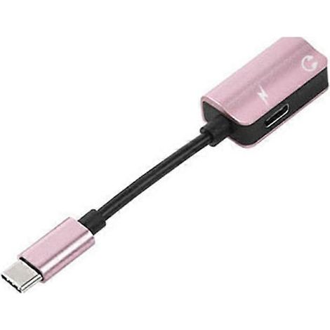 Câble adaptateur de charge répartiteur audio USB-C/Type-C vers prise casque/AUX 3,5 mm (1/2)
