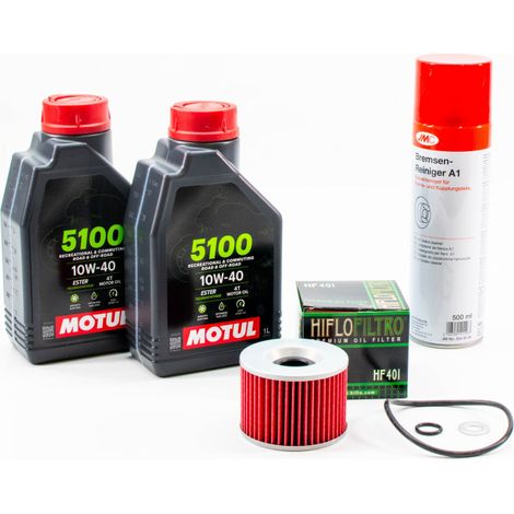 Kit Entretien Vidange pour KAWASAKI ZZR 250 de 1990 à 2003 - MOTUL 5100 10W40 2L