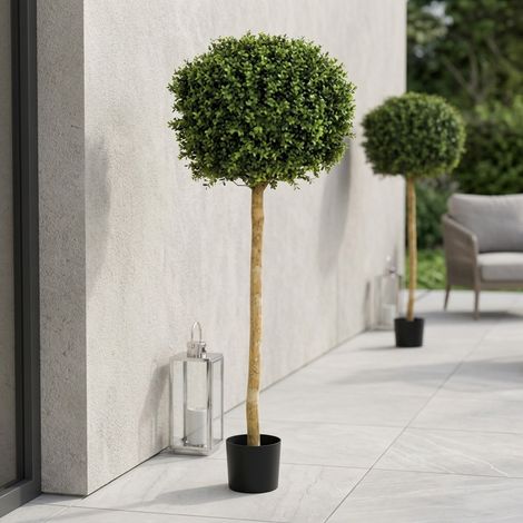 Lush Green Faux Boxwood Ball Tree (1/2)