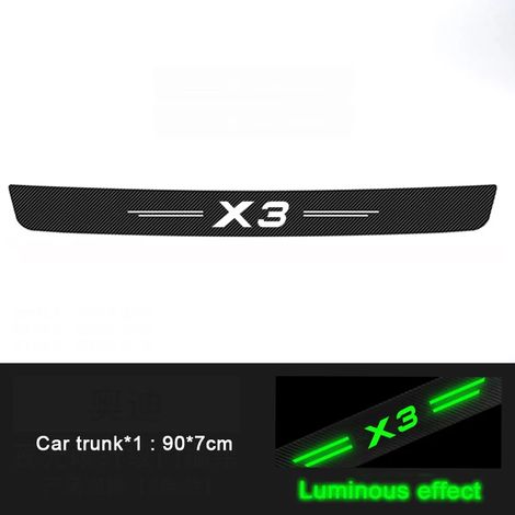 (Coffre,1 pièce) Film anti-rayures lumineux pour seuil de porte de coffre arrière de voiture BMW X3,logo X2,X4,X5,X1,X6,X7 - Autocollants de seuil