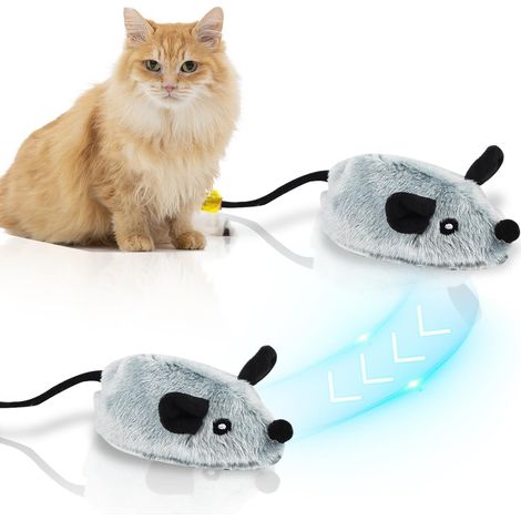 Jouets interactifs pour Chats d'intérieur, Jouet Chat Interactif, Jouet pour Chat Automatique, Jouet Interactif pour Chat, Jouet de Souris Mobile Réaliste (1/5)