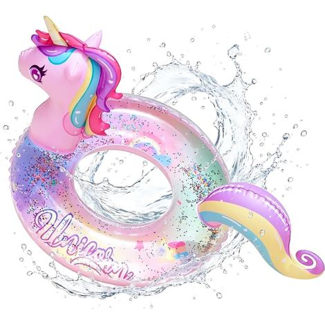Bouée Licorne Enfant 5-9 Ans,Gonflable Inflateable pour Piscine,Bouée Gonflable de Tube,Anneau de Natation,Radeau Gonflable pour G (1/5)
