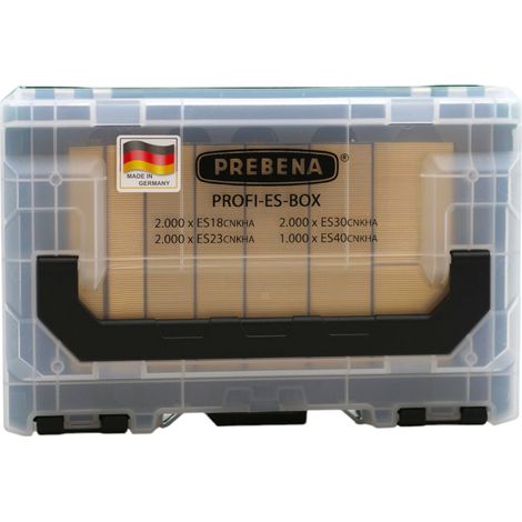 Prebena PROFI-ES-BOX Heftklammern Typ E 26 / 32 / 40 mm 7000 Stk. aus Stahl verzinkt geharzt