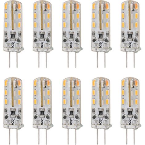 RHG 10 pièces G4 LED ampoule 1.5W DC12V blanc chaud 3000K 110LM Bi broches ampoules LED pour armoire éclairage cour