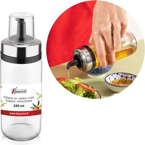 MA MAISON OLIERA TRASPARENTE IN VETRO CON TAPPO VERSATORE CAPIENZA 250 ML