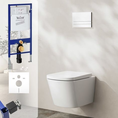 Kronenbach Cube Wand-WC kompakt spülrandlos Komplettset wrapover (1/5)