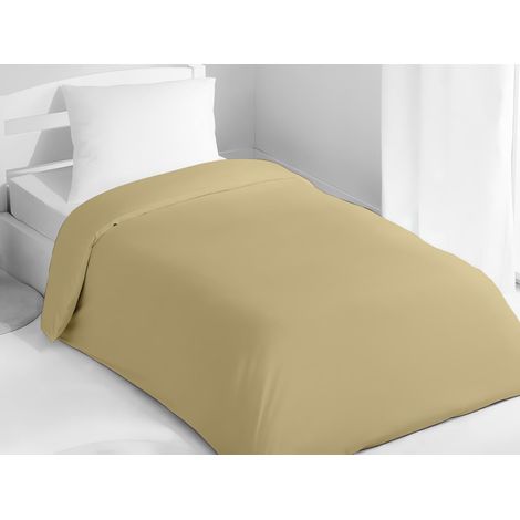 Housse de Couette Coton Ecru/Taupe 200 x 140 cm