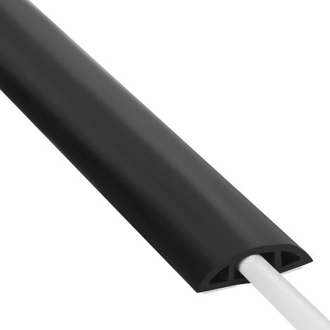 Cache-Cordon de Sol de 1,2 m, Cache-câble Noir, Cache-câbles pour câbles d'alimentation électrique, cavité de Protection de Fil 1,47 x 0,7 cm (l x H) (1/5)