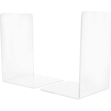 Lot de 2 serre-livres en acrylique transparent pour classeurs, étagères, rangement de bureau pour étudiants, à domicile ou au bureau. (1/5)