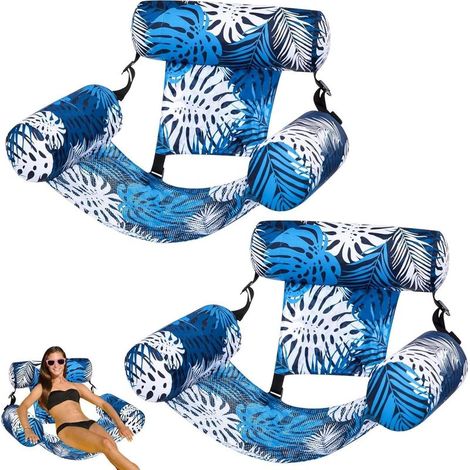 2X Bouée Piscine Matelas Gonflable Géant – 4 en 1 Hamac De Piscine pour Adultes Et Enfantses, Fauteuil Flottant avec Dossiers Confort, Idéal pour Été, Plage Et Vacances, 76x40,5x61cm (1/5)