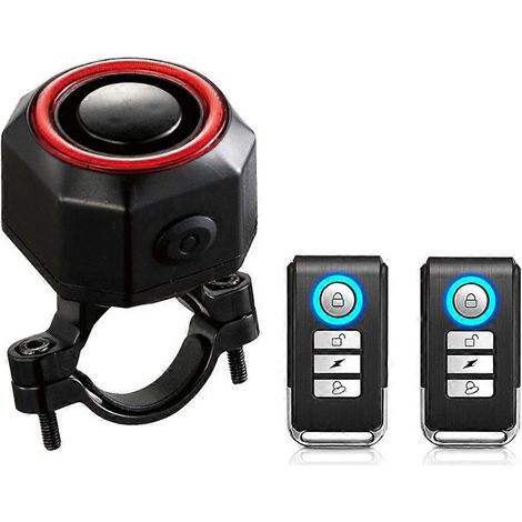 Alarme antivol pour vélo avec feu arrière intégré, sans fil, à détecteur de mouvement et vibrations, étanche IP65 (1/5)