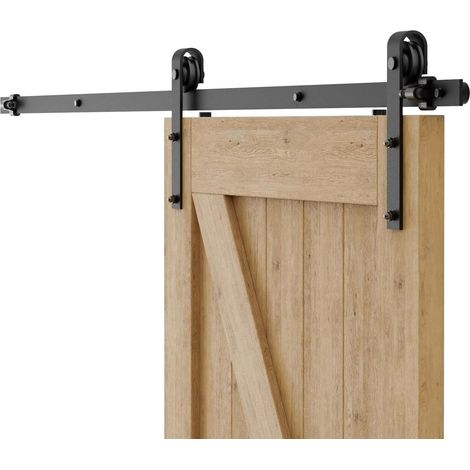 1.5M/5FT Quincaillerie De Porte Coulissante Kit Porte Coulissante Rail Contient un Guide de Plancher Réglable
