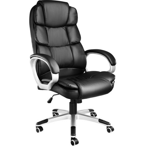 Fauteuil chaise siège de direction avec accoudoir max 120 kg noir (1/5)