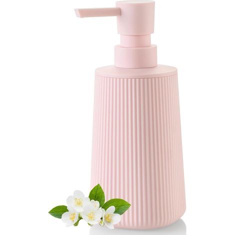 1 - Distributeur Savon - Accessoire Salle de Bain - Pompe Manuelle Rechargeable - Pour Liquide Vaisselle Et Shampooing - Cuisine Et Douche - Rose - 17,5x6,9x6,9cm (1/5)