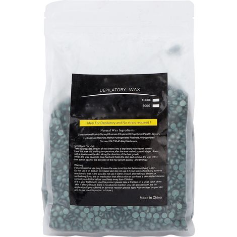 Cire dure pour épilation visage, aisselles et jambes - Perles de cire dépilatoire 1000g - Vert rétro pour salon et maison (1/5)