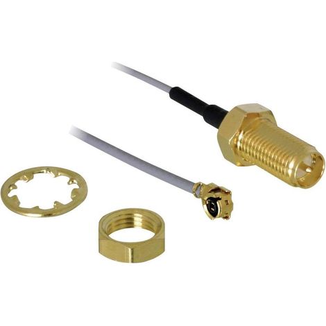 RP-SMA Buchse zum Einbau  MHF/U.FL Stecker, Adapter Verwendung:  Anschließen von WLAN-Antennen