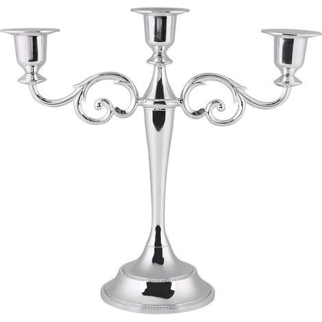 Chandelie 3 Bas en Métal Bougeoi Bougeoi Bâton O Agent 3 Banches De Style Euopéen Candélabe De Maiage Chandelie 2 Couleus Déco À La Maison(Agent) (1/5)