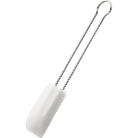 Lèche-plat silicone, spatule comme outil de pâtisserie et de cuisine, silicone résistant, blanche, 26 cm, acier inoxydable 18/10, -30 °C à +200 °C, lavable au lave-vaisselle (1/3)